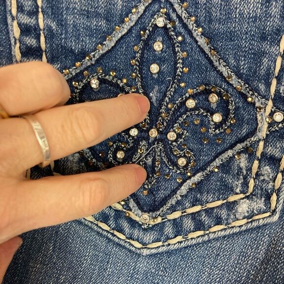 Miss Me Jorts with Blinged Out Pockets - Picture 9 of 13